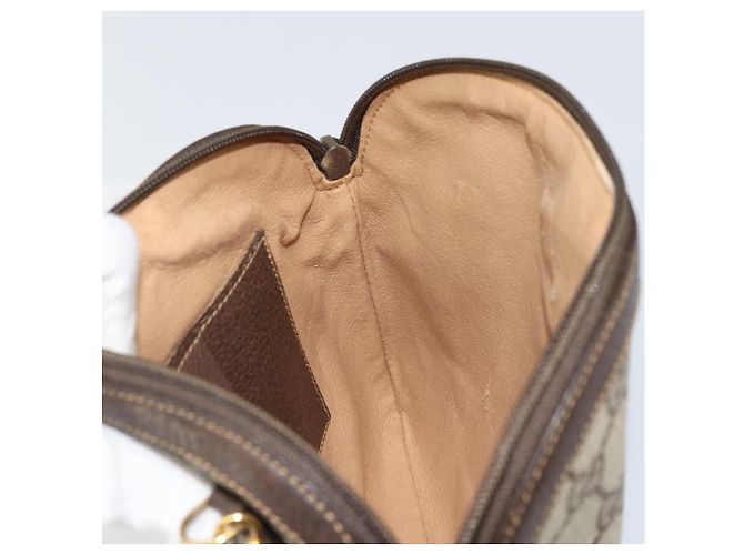 Borsa Sherry Line GG Supreme Web di GUCCI in PVC beige e oro 904 02 047 Auth BA9941 D'oro - vista 20