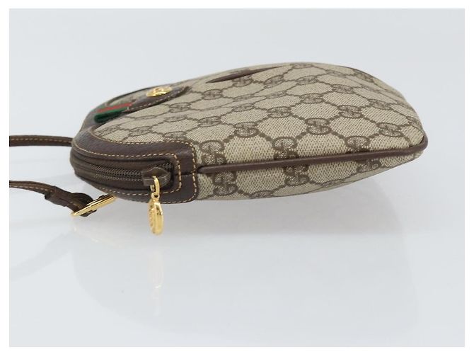 Borsa Sherry Line GG Supreme Web di GUCCI in PVC beige e oro 904 02 047 Auth BA9941 D'oro - vista 4