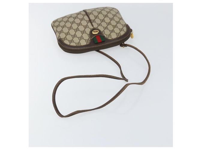 Borsa Sherry Line GG Supreme Web di GUCCI in PVC beige e oro 904 02 047 Auth BA9941 D'oro - vista 7