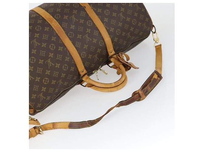 LOUIS VUITTON Borsa Boston Monogram Keepall Bandoulière 55 M41414 LV Auth bs33008 Monogramma - vista 7