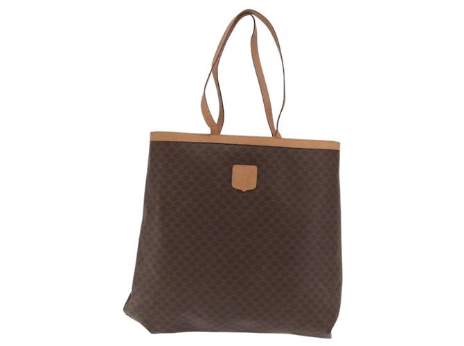 Céline Borsa tote in tela Macadam CELINE in pelle PVC marrone oro Auth 170367 D'oro - vista 13