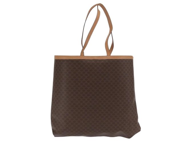 Céline Borsa tote in tela Macadam CELINE in pelle PVC marrone oro Auth 170367 D'oro - vista 2