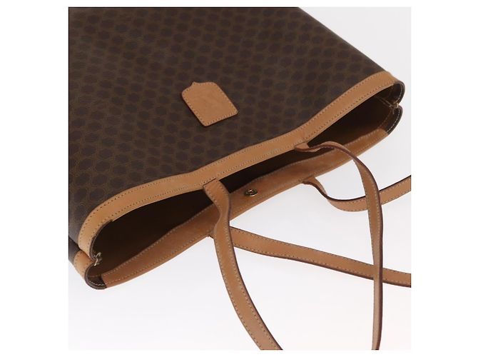 Céline Borsa tote in tela Macadam CELINE in pelle PVC marrone oro Auth 170367 D'oro - vista 6
