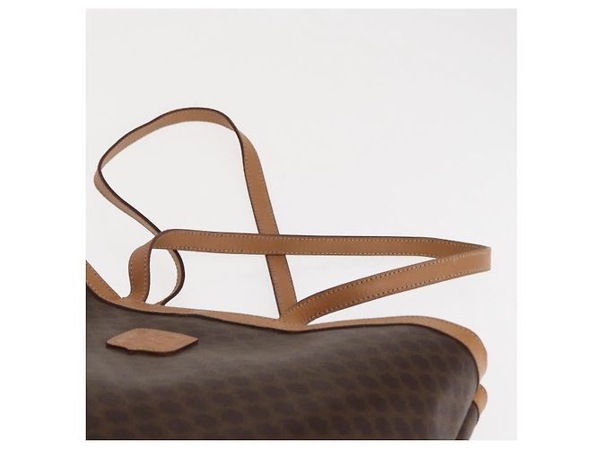 Céline Borsa tote in tela Macadam CELINE in pelle PVC marrone oro Auth 170367 D'oro - vista 8