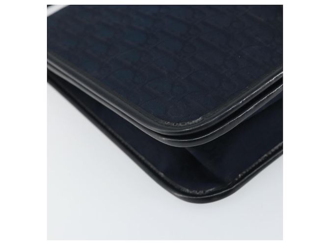 Borsa a Spalla in Tela Trotter Christian Dior Blu Navy Oro Auth ka2125 D'oro - vista 14