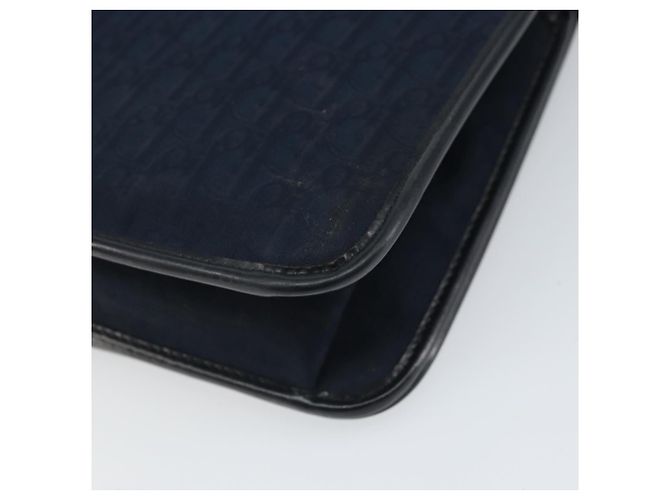 Borsa a Spalla in Tela Trotter Christian Dior Blu Navy Oro Auth ka2125 D'oro - vista 15