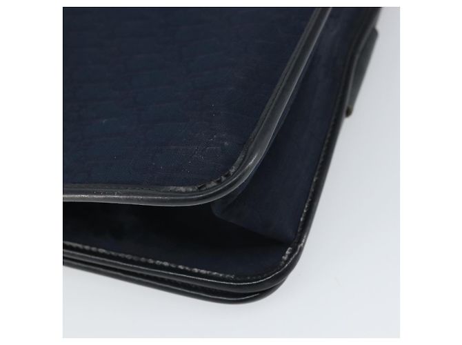 Borsa a Spalla in Tela Trotter Christian Dior Blu Navy Oro Auth ka2125 D'oro - vista 16