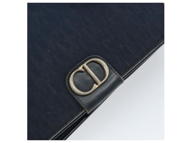 Borsa a Spalla in Tela Trotter Christian Dior Blu Navy Oro Auth ka2125 D'oro - vista 17