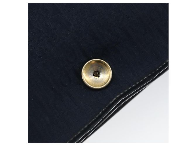 Borsa a Spalla in Tela Trotter Christian Dior Blu Navy Oro Auth ka2125 D'oro - vista 18