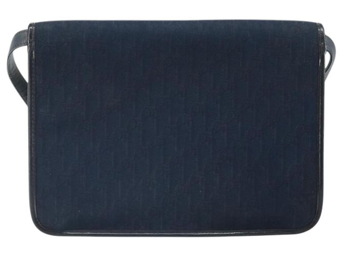 Borsa a Spalla in Tela Trotter Christian Dior Blu Navy Oro Auth ka2125 D'oro - vista 2