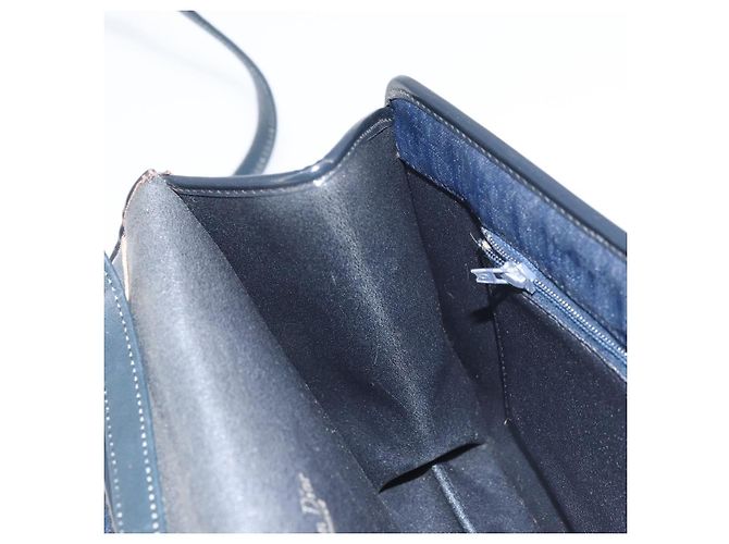 Borsa a Spalla in Tela Trotter Christian Dior Blu Navy Oro Auth ka2125 D'oro - vista 20