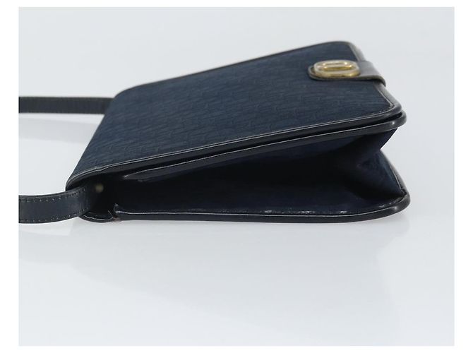 Borsa a Spalla in Tela Trotter Christian Dior Blu Navy Oro Auth ka2125 D'oro - vista 4