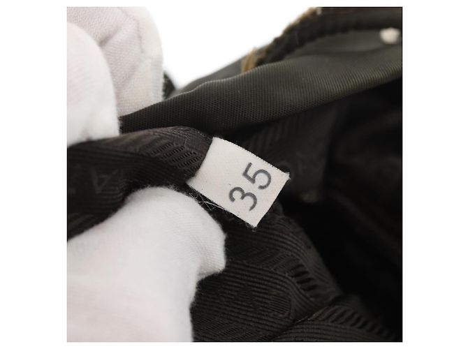 PRADA Backpack Nylon Khaki Silver Auth 166105 Silvery - view 12