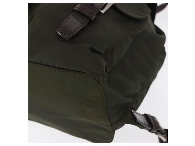PRADA Backpack Nylon Khaki Silver Auth 166105 Silvery - view 19