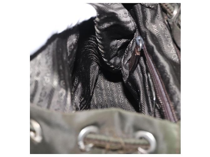 PRADA Backpack Nylon Khaki Silver Auth 166105 Silvery - view 27