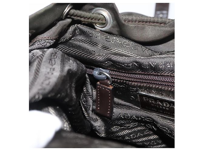 PRADA Backpack Nylon Khaki Silver Auth 166105 Silvery - view 28