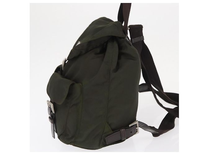 PRADA Backpack Nylon Khaki Silver Auth 166105 Silvery - view 3