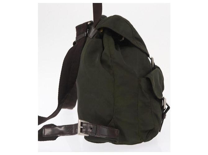 PRADA Backpack Nylon Khaki Silver Auth 166105 Silvery - view 4