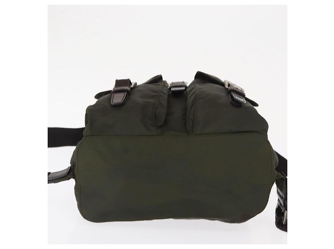 PRADA Backpack Nylon Khaki Silver Auth 166105 Silvery - view 5