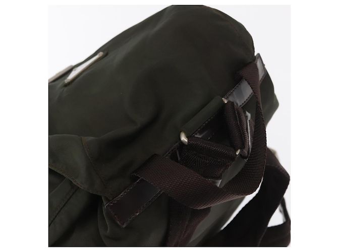 PRADA Backpack Nylon Khaki Silver Auth 166105 Silvery - view 6