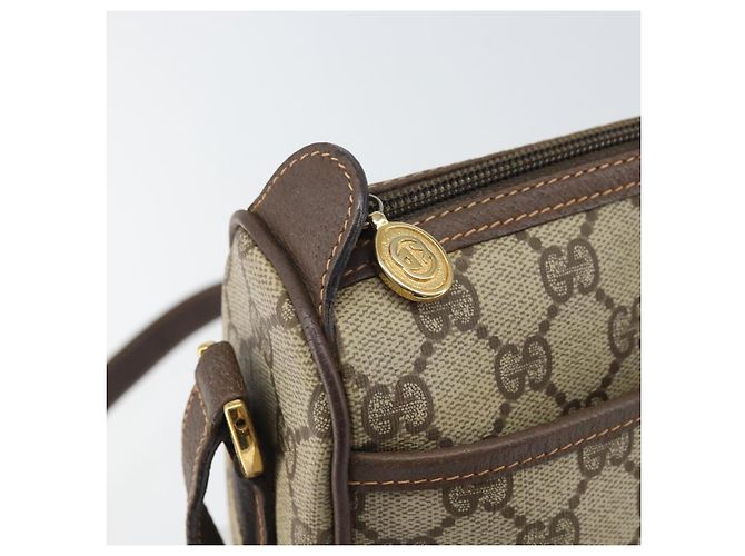 Borsa Sherry Line GG Supreme Web di GUCCI in PVC Beige e Oro 89 02 077 Auth 170107 D'oro - vista 10