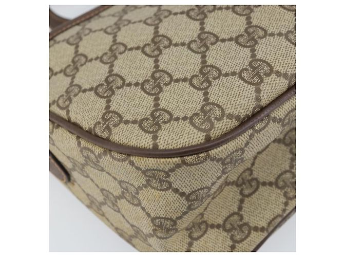 Borsa Sherry Line GG Supreme Web di GUCCI in PVC Beige e Oro 89 02 077 Auth 170107 D'oro - vista 14