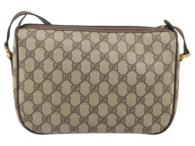 Borsa Sherry Line GG Supreme Web di GUCCI in PVC Beige e Oro 89 02 077 Auth 170107 D'oro - vista 2