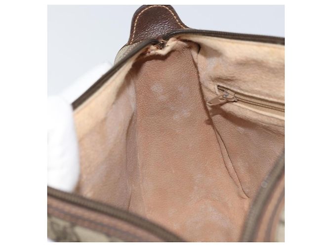 Borsa Sherry Line GG Supreme Web di GUCCI in PVC Beige e Oro 89 02 077 Auth 170107 D'oro - vista 20