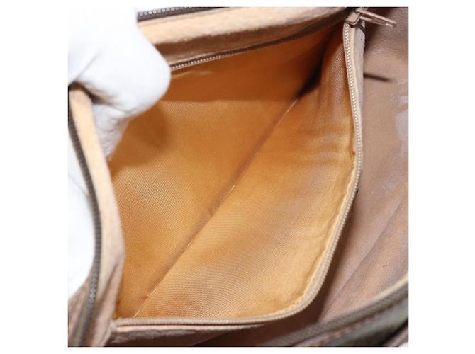 Borsa Sherry Line GG Supreme Web di GUCCI in PVC Beige e Oro 89 02 077 Auth 170107 D'oro - vista 22