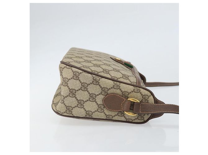 Borsa Sherry Line GG Supreme Web di GUCCI in PVC Beige e Oro 89 02 077 Auth 170107 D'oro - vista 3