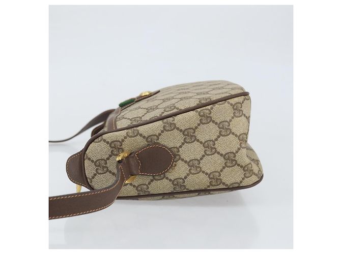 Borsa Sherry Line GG Supreme Web di GUCCI in PVC Beige e Oro 89 02 077 Auth 170107 D'oro - vista 4