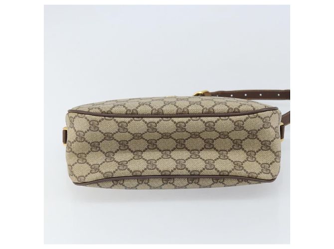Borsa Sherry Line GG Supreme Web di GUCCI in PVC Beige e Oro 89 02 077 Auth 170107 D'oro - vista 5
