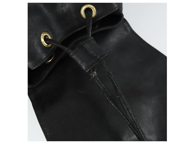 Zaino in pelle nera e oro Gianni Versace Auth bs32654 Nero D'oro - vista 10
