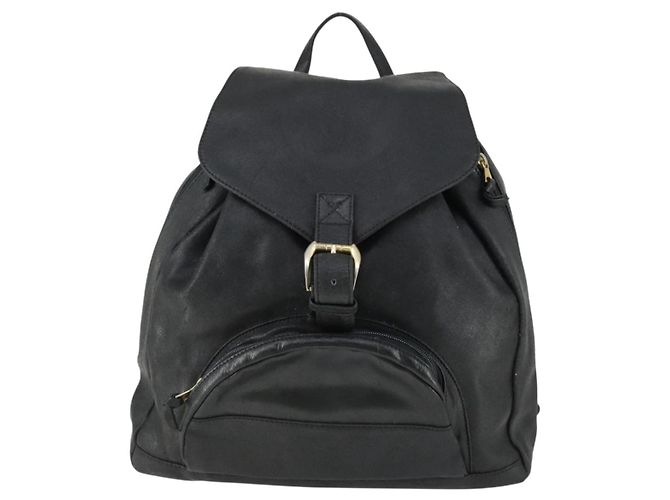 Zaino in pelle nera e oro Gianni Versace Auth bs32654 Nero D'oro - vista 13