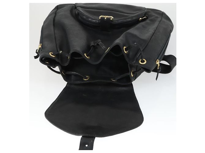 Zaino in pelle nera e oro Gianni Versace Auth bs32654 Nero D'oro - vista 22