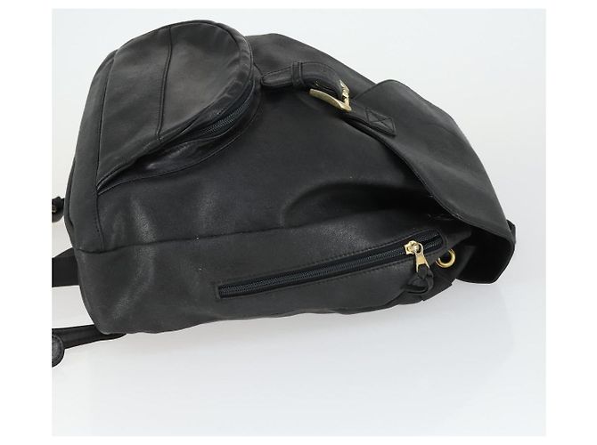Zaino in pelle nera e oro Gianni Versace Auth bs32654 Nero D'oro - vista 3