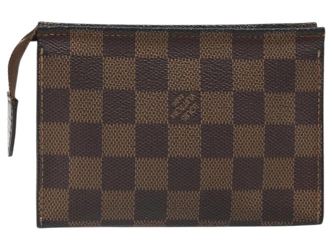 LOUIS VUITTON Poche Toilette 15 Damier Ebene N47548 Auth LV 170802V - vista 2