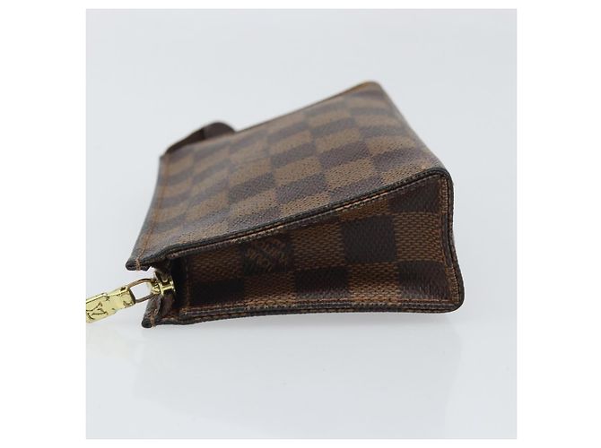 LOUIS VUITTON Poche Toilette 15 Damier Ebene N47548 Auth LV 170802V - vista 4