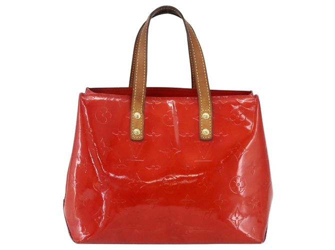 LOUIS VUITTON Monogram Vernis Reade PM Borsa a Mano Rossa M91088 LV Auth 169564 Rosso - vista 13
