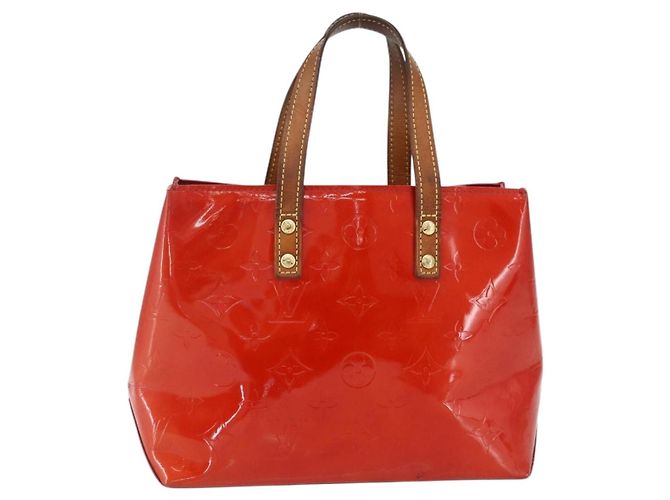 LOUIS VUITTON Monogram Vernis Reade PM Borsa a Mano Rossa M91088 LV Auth 169564 Rosso - vista 2