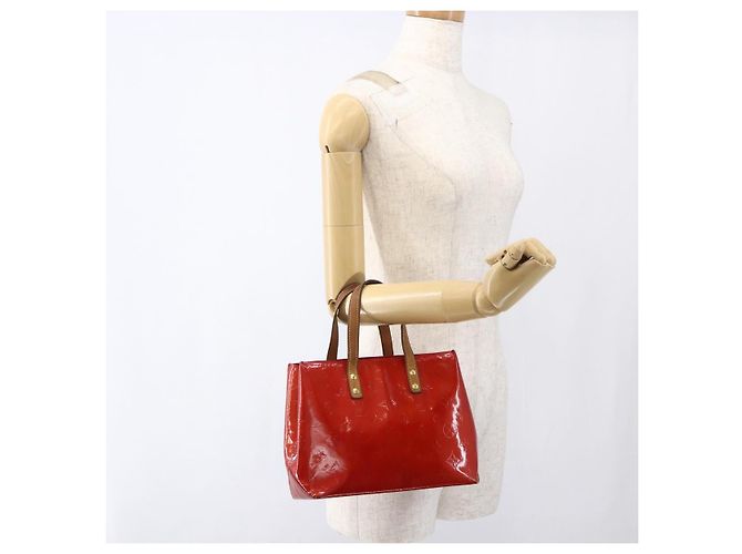 LOUIS VUITTON Monogram Vernis Reade PM Borsa a Mano Rossa M91088 LV Auth 169564 Rosso - vista 21