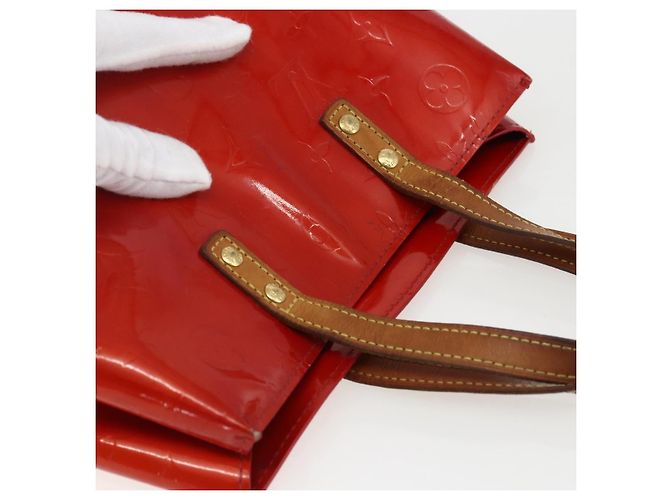 LOUIS VUITTON Monogram Vernis Reade PM Borsa a Mano Rossa M91088 LV Auth 169564 Rosso - vista 6