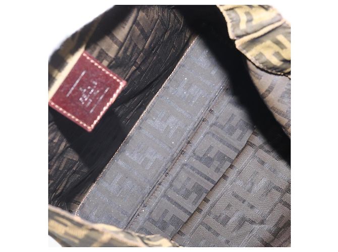 Borsa a mano in tela Zucca FENDI nera e marrone Auth ep13307 Nero - vista 11