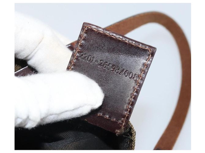 Borsa a mano in tela Zucca FENDI nera e marrone Auth ep13307 Nero - vista 12