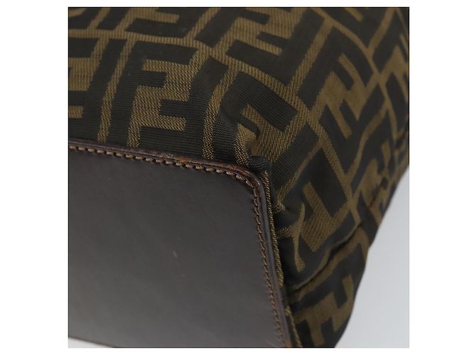 Borsa a mano in tela Zucca FENDI nera e marrone Auth ep13307 Nero - vista 15