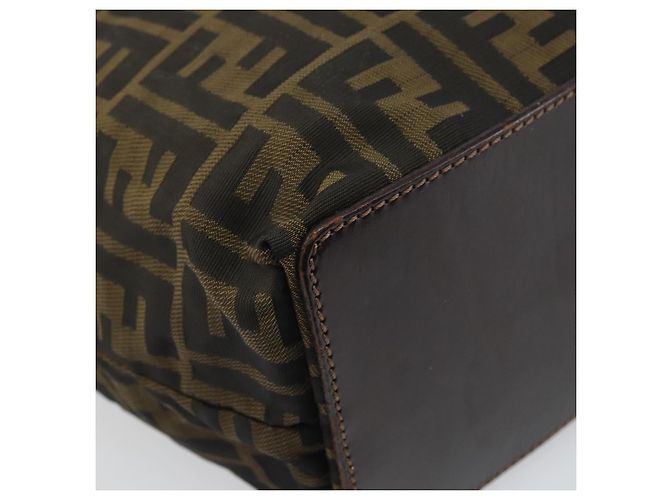 Borsa a mano in tela Zucca FENDI nera e marrone Auth ep13307 Nero - vista 16