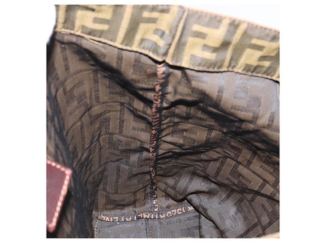 Borsa a mano in tela Zucca FENDI nera e marrone Auth ep13307 Nero - vista 17
