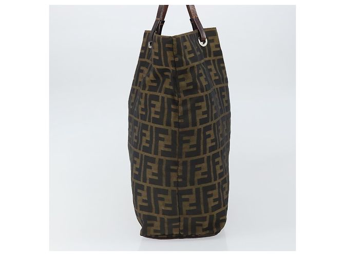 Borsa a mano in tela Zucca FENDI nera e marrone Auth ep13307 Nero - vista 3