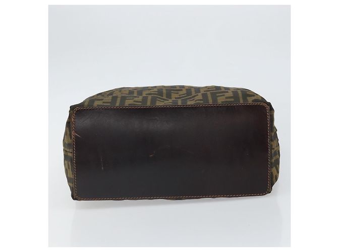 Borsa a mano in tela Zucca FENDI nera e marrone Auth ep13307 Nero - vista 5