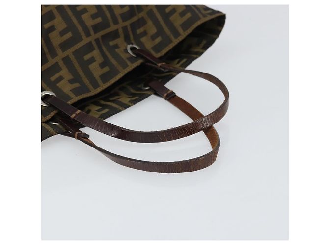Borsa a mano in tela Zucca FENDI nera e marrone Auth ep13307 Nero - vista 7